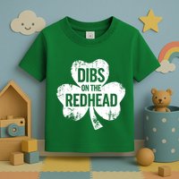 Vintage Funny St Patricks Day Shamrock Dibs On The Redhead Toddler T-Shirt