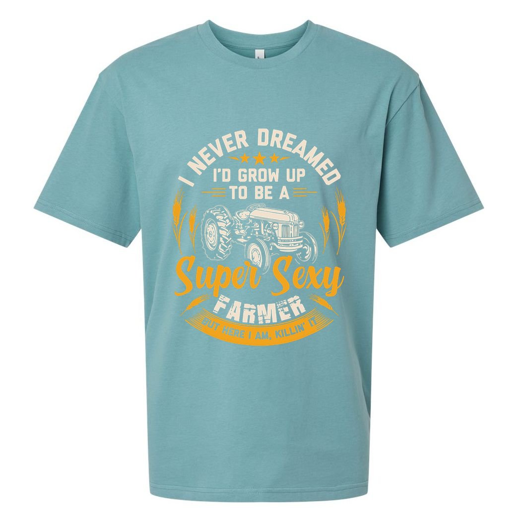 Vintage Farmer Shirts Men Tractor Gift Boy Farm Rancher Sueded Cloud Jersey T-Shirt