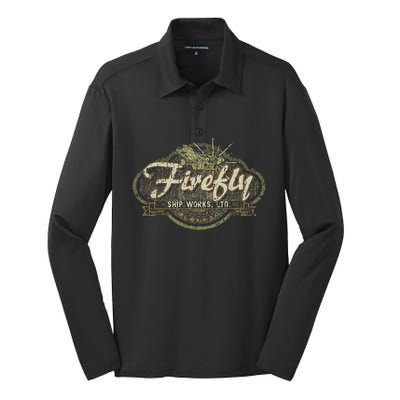 Vintage Firefly Ship Works Distressed Silk Touch Performance Long Sleeve Polo