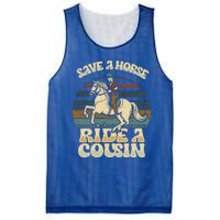 vintage funny sayings Save A Horse Ride A Cousin Mesh Reversible Basketball Jersey Tank