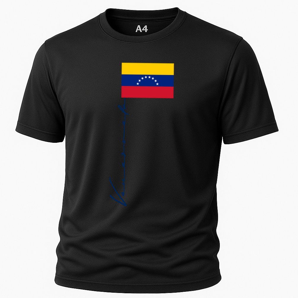 Venezuela Flag Signature Patriotic Pole Flag Cool Gift Cooling Performance Crew T-Shirt