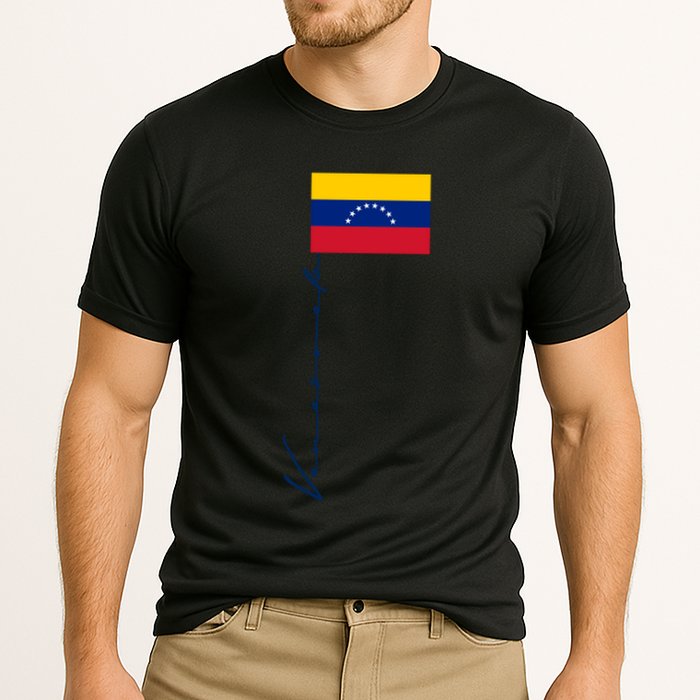 Venezuela Flag Signature Patriotic Pole Flag Cool Gift Cooling Performance Crew T-Shirt