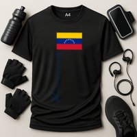 Venezuela Flag Signature Patriotic Pole Flag Cool Gift Cooling Performance Crew T-Shirt