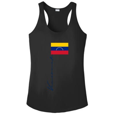 Venezuela Flag Signature Patriotic Pole Flag Cool Gift Ladies PosiCharge Competitor Racerback Tank