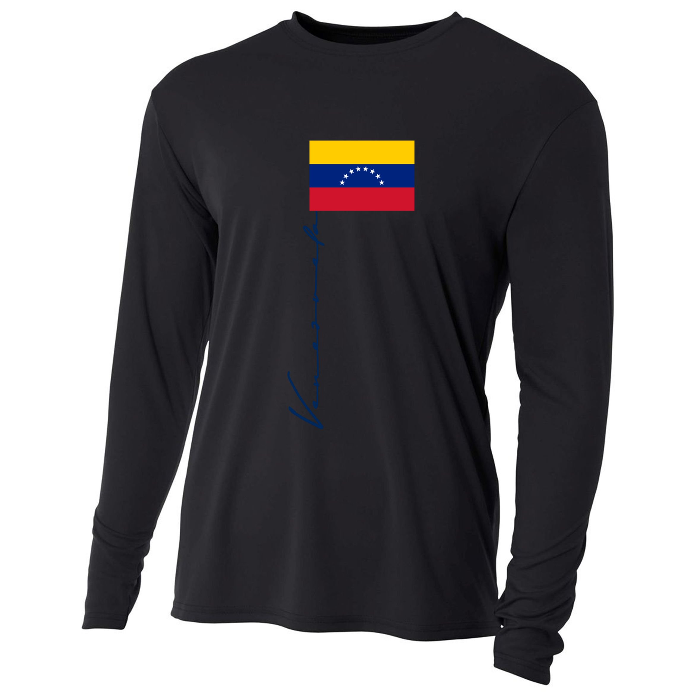 Venezuela Flag Signature Patriotic Pole Flag Cool Gift Cooling Performance Long Sleeve Crew
