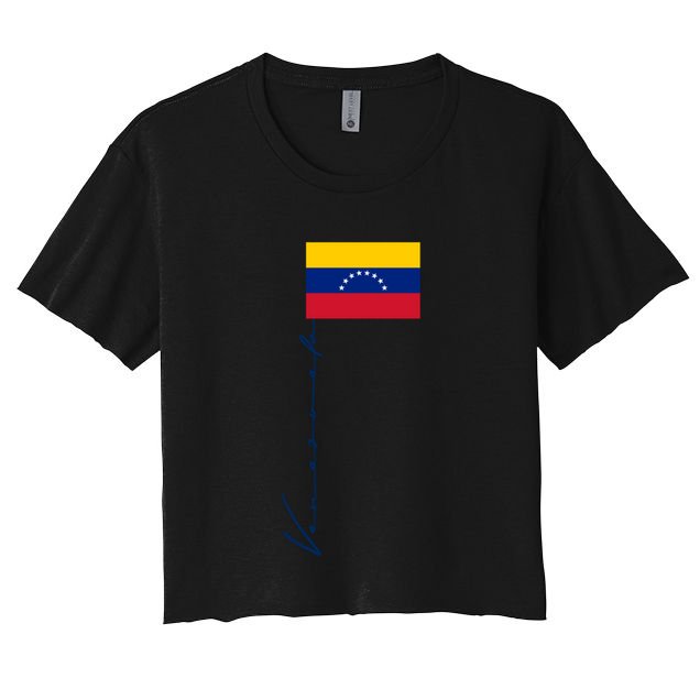 Venezuela Flag Signature Patriotic Pole Flag Cool Gift Crop Top