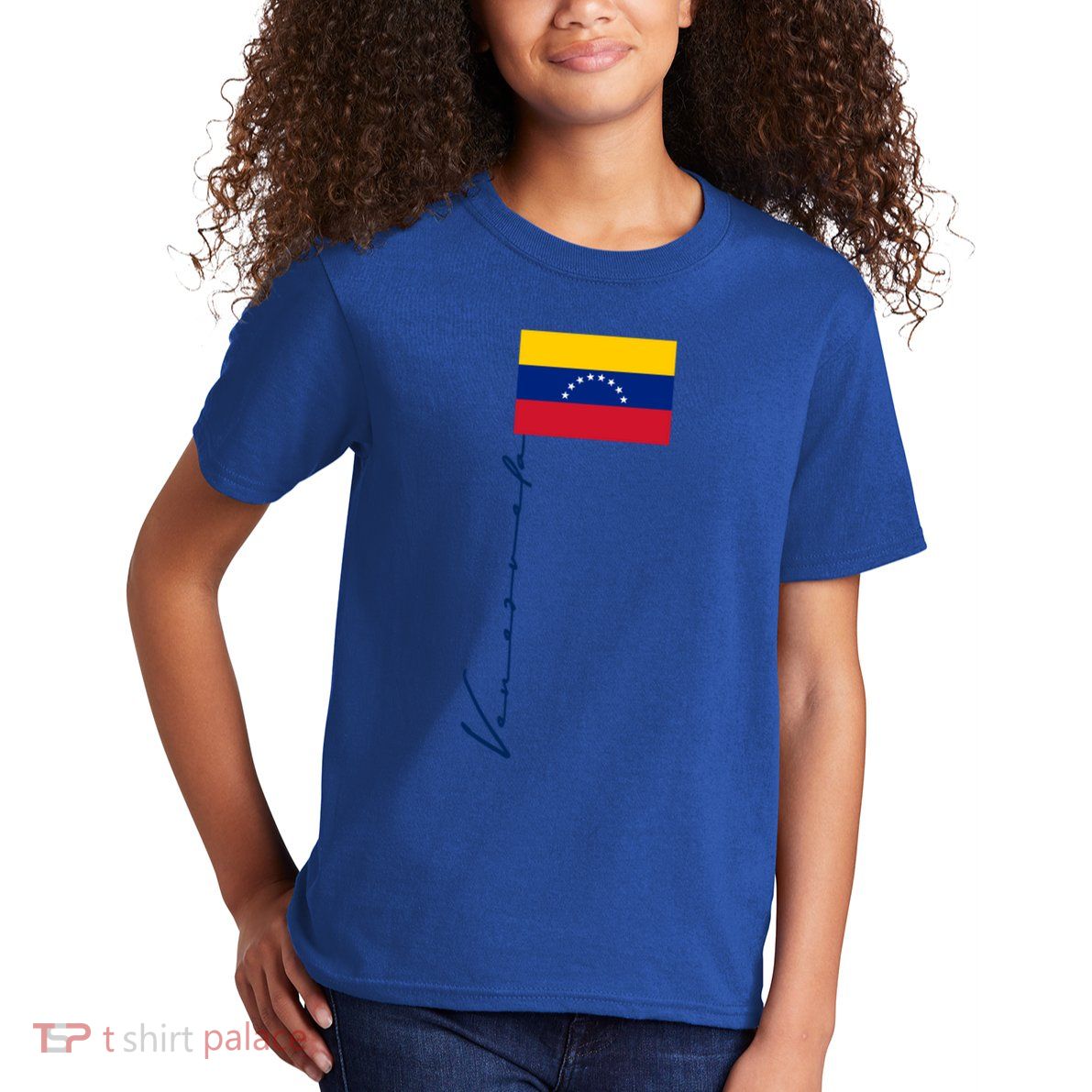 Venezuela Flag Signature Patriotic Pole Flag Cool Gift Kids T-Shirt