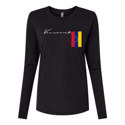 Venezuela Flag Signature Patriotic Pole Gift Womens Cotton Relaxed Long Sleeve T-Shirt