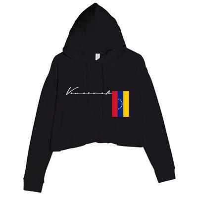 Venezuela Flag Signature Patriotic Pole Gift Crop Fleece Hoodie