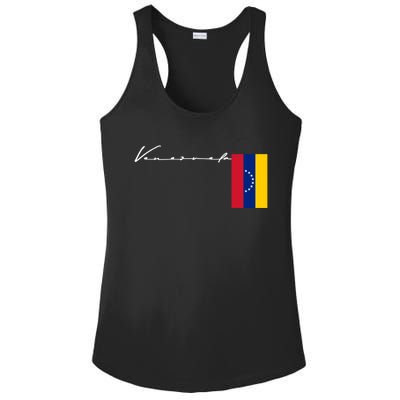 Venezuela Flag Signature Patriotic Pole Gift Ladies PosiCharge Competitor Racerback Tank