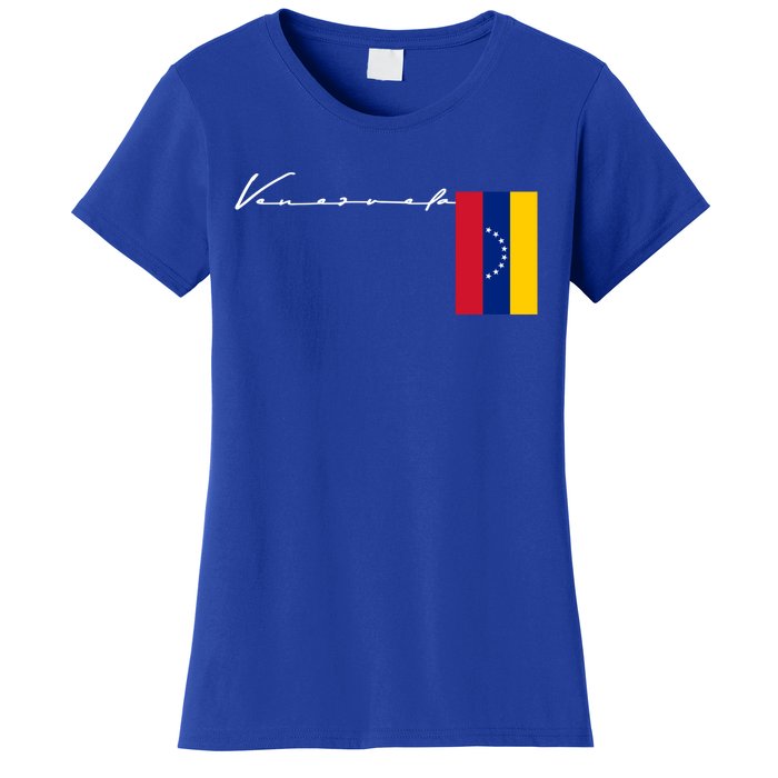 Venezuela Flag Signature Patriotic Pole Gift Women's T-Shirt