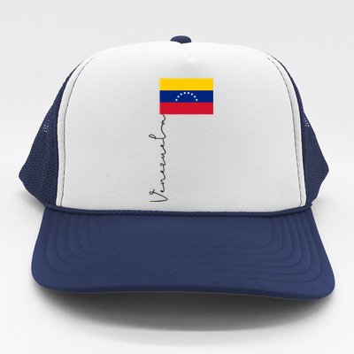 Venezuela Flag Sport Pole Signature Cool Gift Trucker Hat