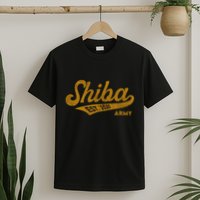 Vintage Funny Shiba Army Coin Script Bold Font Shiba Inu T-Shirt