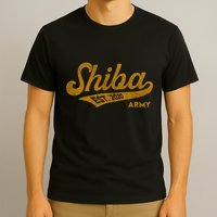 Vintage Funny Shiba Army Coin Script Bold Font Shiba Inu T-Shirt