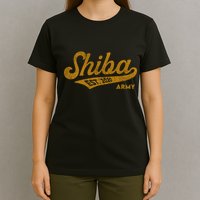 Vintage Funny Shiba Army Coin Script Bold Font Shiba Inu T-Shirt