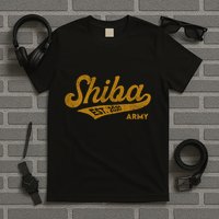 Vintage Funny Shiba Army Coin Script Bold Font Shiba Inu T-Shirt