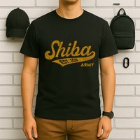 Vintage Funny Shiba Army Coin Script Bold Font Shiba Inu T-Shirt