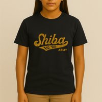 Vintage Funny Shiba Army Coin Script Bold Font Shiba Inu T-Shirt