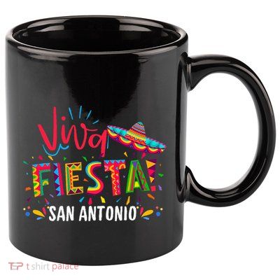 Viva Fiesta San Antonio Cinco De Mayo Sombrero 11oz C Handle Ceramic Mug