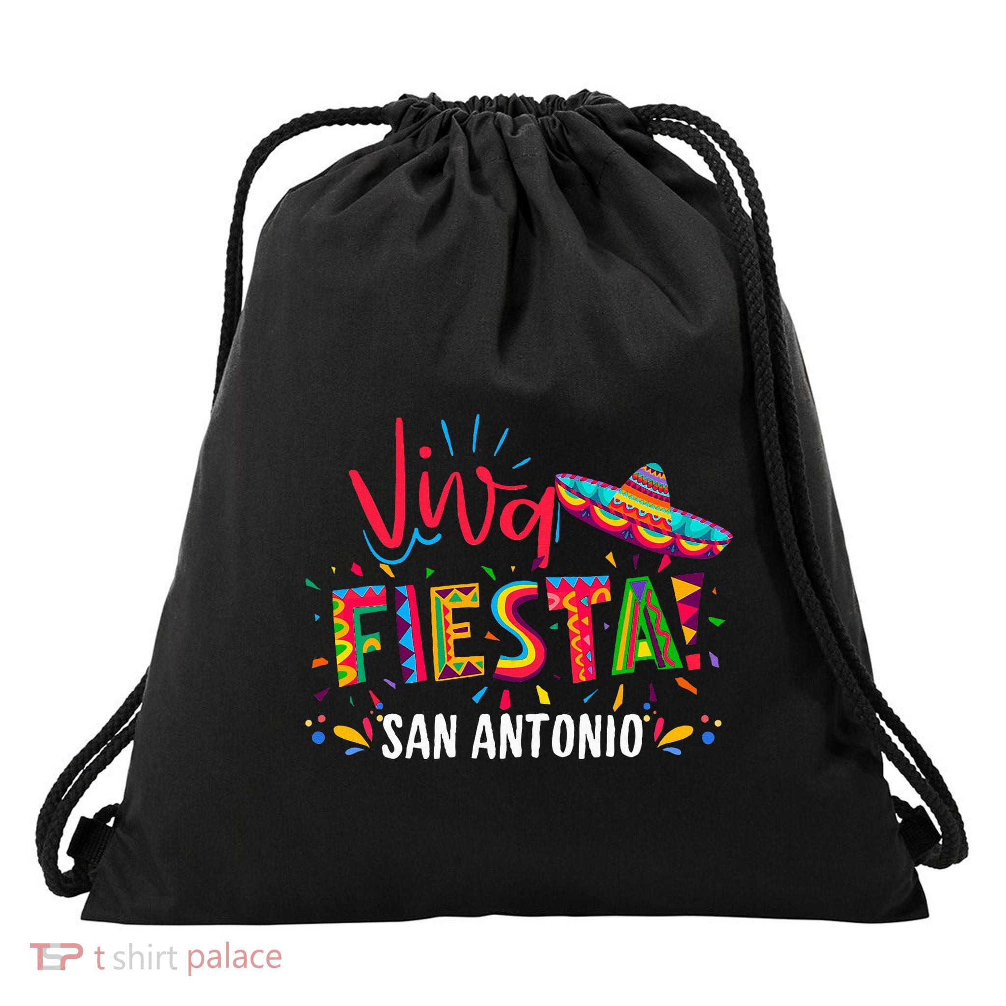 Viva Fiesta San Antonio Cinco De Mayo Sombrero Drawstring Bag