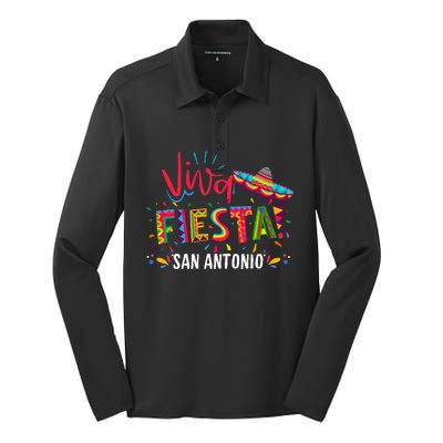 Viva Fiesta San Antonio Cinco De Mayo Sombrero Silk Touch Performance Long Sleeve Polo