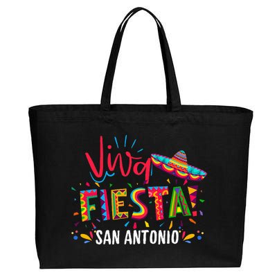 Viva Fiesta San Antonio Cinco De Mayo Sombrero Cotton Canvas Jumbo Tote