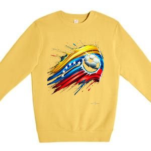 Venezuelan Flag Soccer Premium Crewneck Sweatshirt