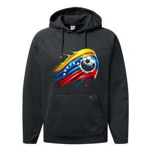 Venezuelan Flag Soccer Performance Fleece Hoodie