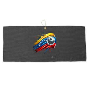 Venezuelan Flag Soccer Large Microfiber Waffle Golf Towel