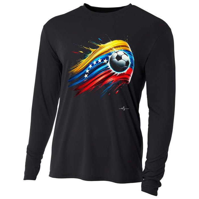 Venezuelan Flag Soccer Cooling Performance Long Sleeve Crew