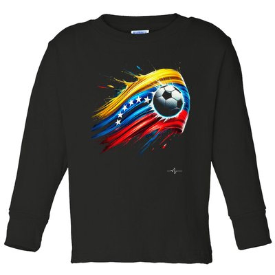 Venezuelan Flag Soccer Toddler Long Sleeve Shirt