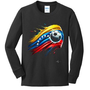 Venezuelan Flag Soccer Kids Long Sleeve Shirt