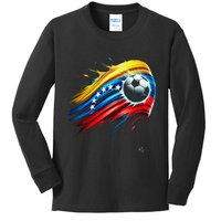 Venezuelan Flag Soccer Kids Long Sleeve Shirt