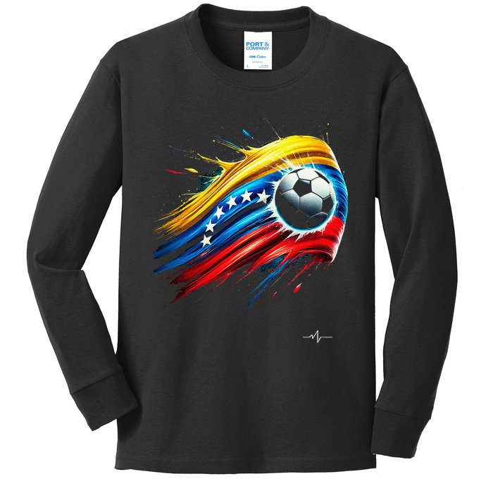 Venezuelan Flag Soccer Kids Long Sleeve Shirt