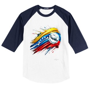 Venezuelan Flag Soccer Baseball Sleeve Shirt