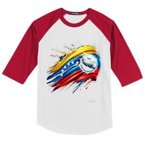 Venezuelan Flag Soccer Kids Colorblock Raglan Jersey