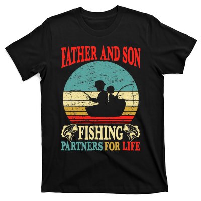 Vintage Father Son Fishing Partners For Life Dad Matching T-Shirt