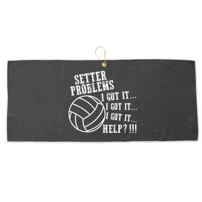 Volleyball Funny Setter Problems Beach Hobby Sport Summer Large Microfiber Waffle Golf Towel