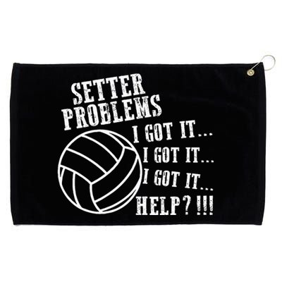 Volleyball Funny Setter Problems Beach Hobby Sport Summer Grommeted Golf Towel