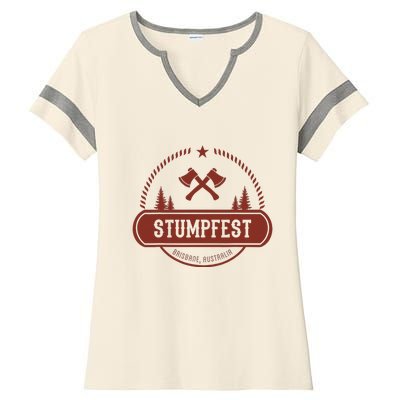 Vintage Funny Stumpfest 2023 Brisbane Get Sweaty Ladies Halftime Notch Neck Tee