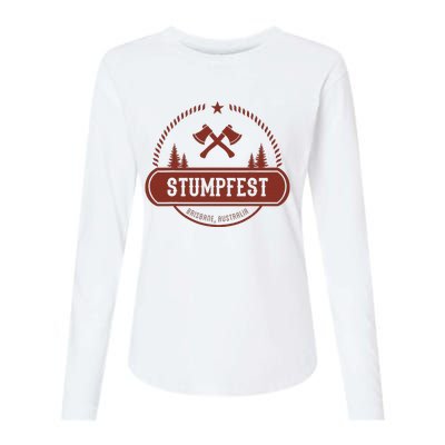 Vintage Funny Stumpfest 2023 Brisbane Get Sweaty Womens Cotton Relaxed Long Sleeve T-Shirt