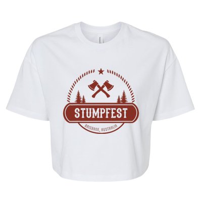 Vintage Funny Stumpfest 2023 Brisbane Get Sweaty Bella+Canvas Jersey Crop Tee