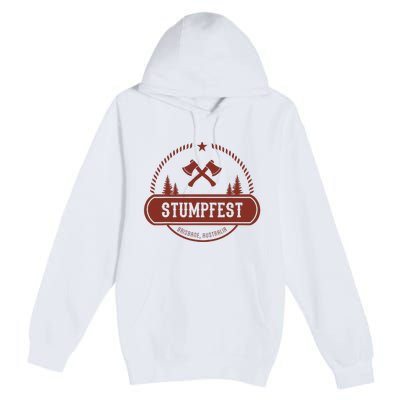 Vintage Funny Stumpfest 2023 Brisbane Get Sweaty Premium Pullover Hoodie