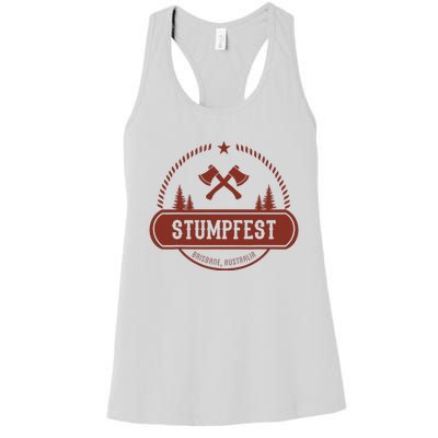 Vintage Funny Stumpfest 2023 Brisbane Get Sweaty Women's Racerback Tank