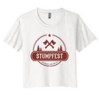 Vintage Funny Stumpfest 2023 Brisbane Get Sweaty Women's Crop Top Tee