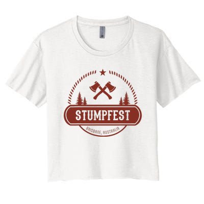 Vintage Funny Stumpfest 2023 Brisbane Get Sweaty Women's Crop Top Tee