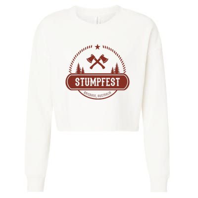 Vintage Funny Stumpfest 2023 Brisbane Get Sweaty Cropped Pullover Crew