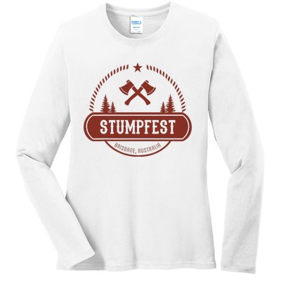 Vintage Funny Stumpfest 2023 Brisbane Get Sweaty Ladies Long Sleeve Shirt