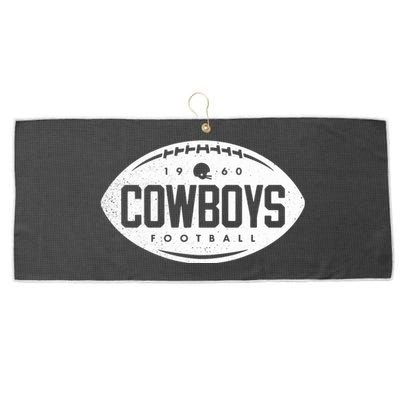 Vintage Football Shape Dallas Large Microfiber Waffle Golf Towel