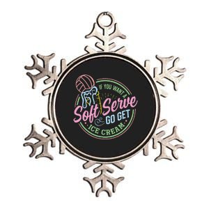 Volleyball Funny Soft Serve Saying Metallic Star Ornament